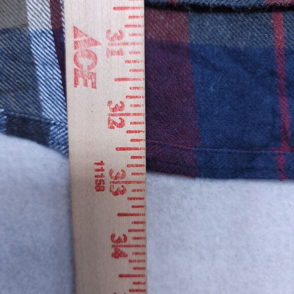 Sonoma Tartan Flannel Casual Button Up Shirt Mens Size Extra Large XL Red Blue - Picture 7 of 10